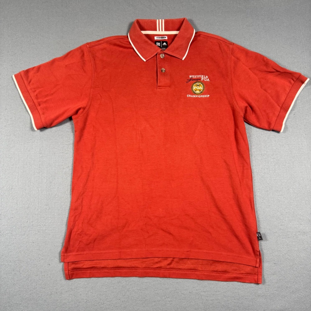 Adidas Climalite Westfield Junior PGA Championship Polo Shirt Orange Mens Small